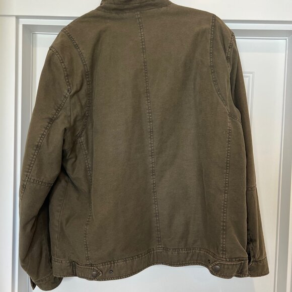 Levi's Men Deep Green Quilted Lining Trucker Military Jacket, XL - Picture 6 of 8